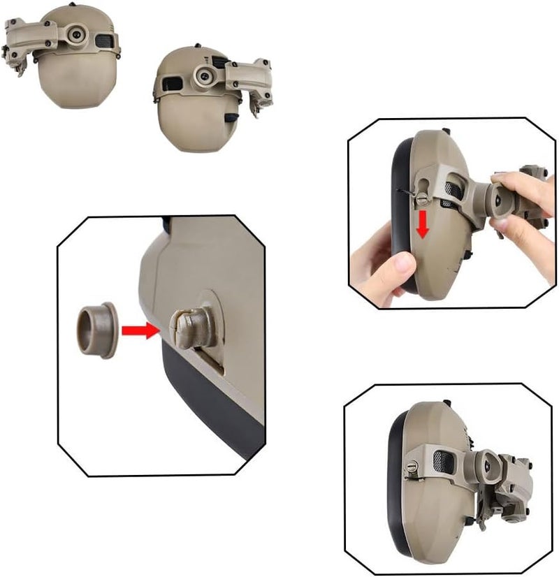 okyass ARC Rail Adapter for Tactical Helmets, Fast Helmets Accessories Compatible with Walker's Razor and Razor Digital Earmuffs - Image 3
